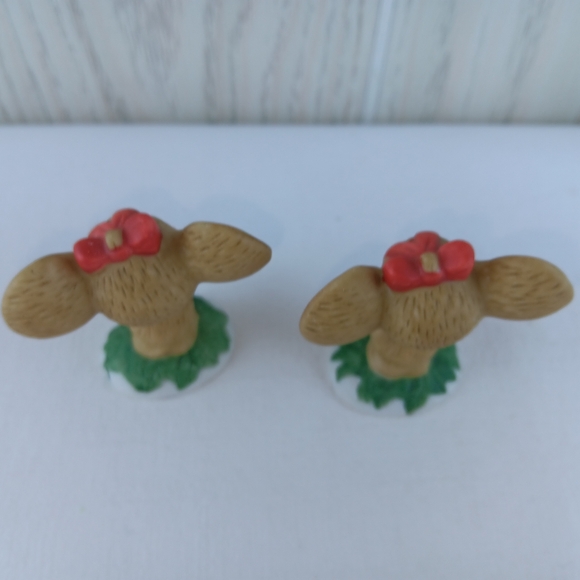 Vintage 80s Lefton 02477 Christmas Mouse mice Wreath tiny figure bow big ear - Picture 5 of 9